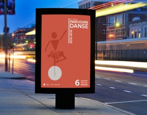 Création de l'affiche et du programme "Parcours Danse" à partir de modules de la typographie LL Circular.
